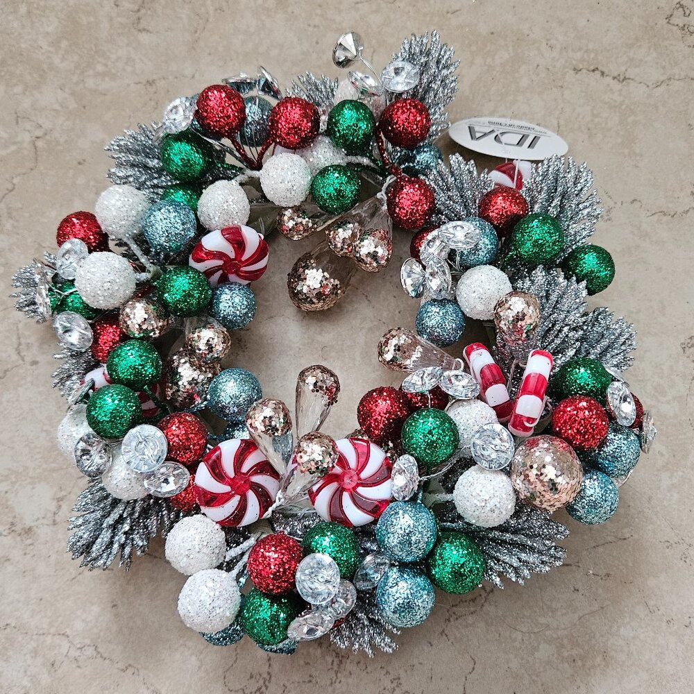RARE SALZBURG CREATIONS PEPPERMINT DREAMS JEWELED CHRISTMAS CANDLE HOLDER RING